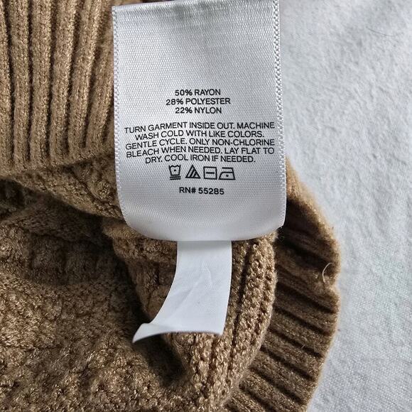 Express Textured Knit Soft Cropped Bow Cardigan Tan Brown XL Balletcore Coquette - Picture 9 of 10